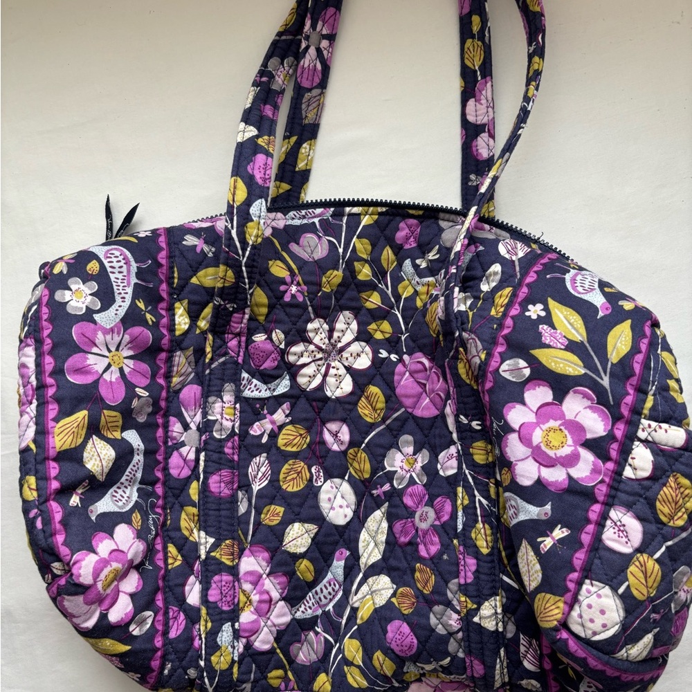 Floral Quilted Women's Bag - Purple and Yellow